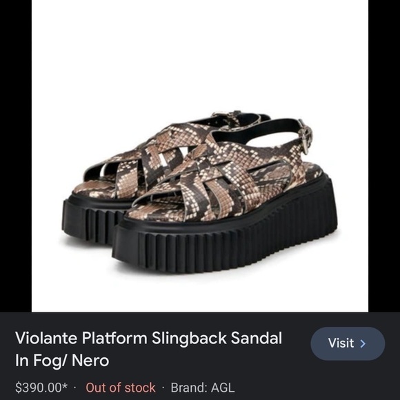 NEW AGL | Violante Platform Slingback Sandal in Python print - Picture 7 of 7